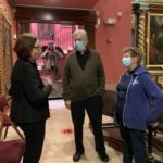 (L-R) Visitor, Father Menendez and Dr. Carol Damian. The Chapel of La Merced, Miami