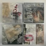 Mercedes Inaudi Untitle Series I, 2018 2019 mixed media on wood 16×16 inches each piece (1)