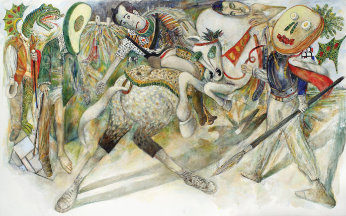 Arturo Rodríguez The-Encounter-II-2018-Oil-on-canvas-96x60-inches
