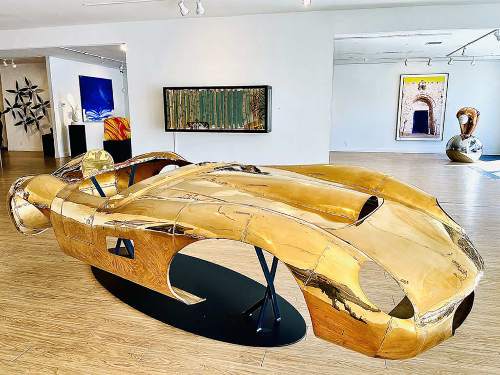 Anthony James, 1957 Ferrari 250 Testa Rossa, ed 8, hHand formed bronze, 60 x 156 x 32 in, 2020