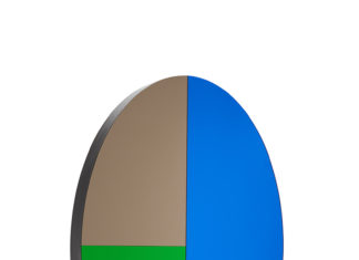 Shana Mabari, “LeukosPetal Blue Green Bronze,” Side1, Acrylic Mirror, 2018.