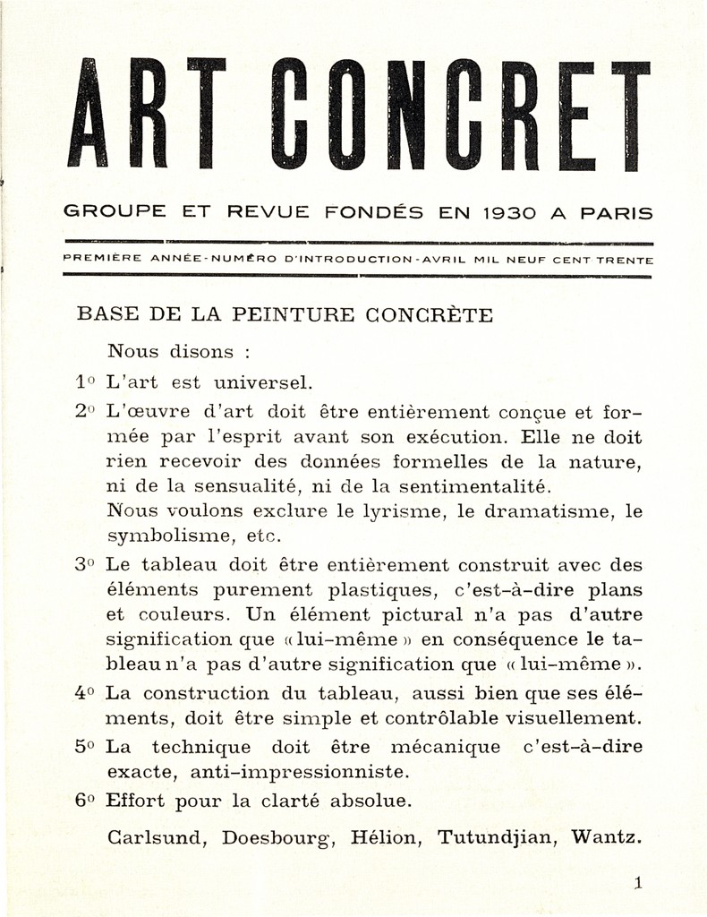 Art Concret: Movement, Magazine and Manifesto