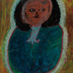 Robert Saint-Brice, Bust of a Figure Wearing Green, 1960 Oil on board