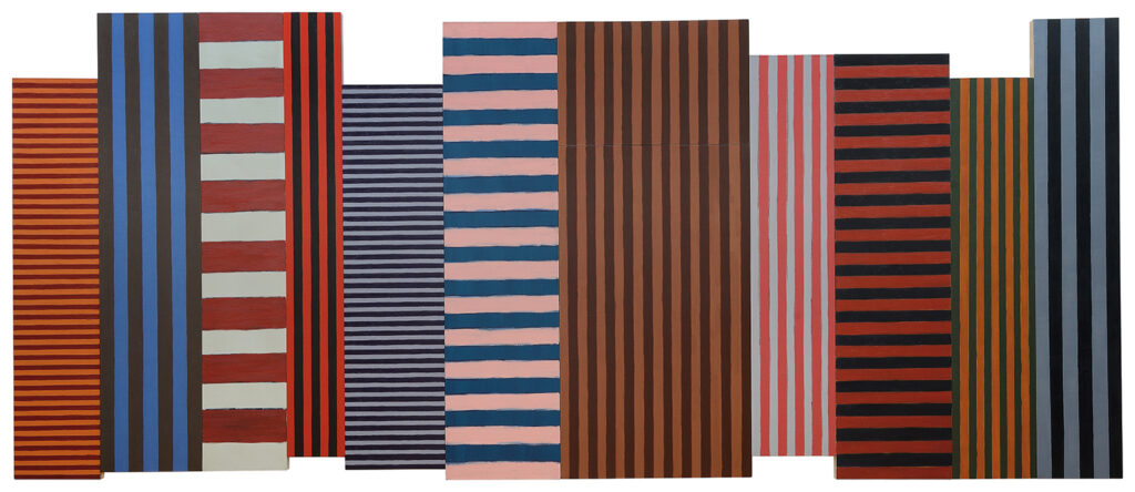 Backs and Fronts, Oil on Linen and canvas, twelve attached canvases, 96 x 240 inches, 1981, ©Sean Scully