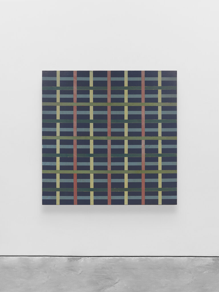 Final Grey ½, Acrylic and tape on canvas, 84 x 84 inches, 1974, (right) Second Order ½, Acrylic on canvas, 60 x 60 inches 1974, ©Sean Scully; Courtesy Lisson Gallery