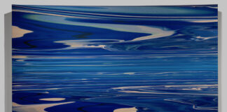Geomorphology 1607, Acrylic on canvas, over concave wood panel, 57 x 90 inches, 2023