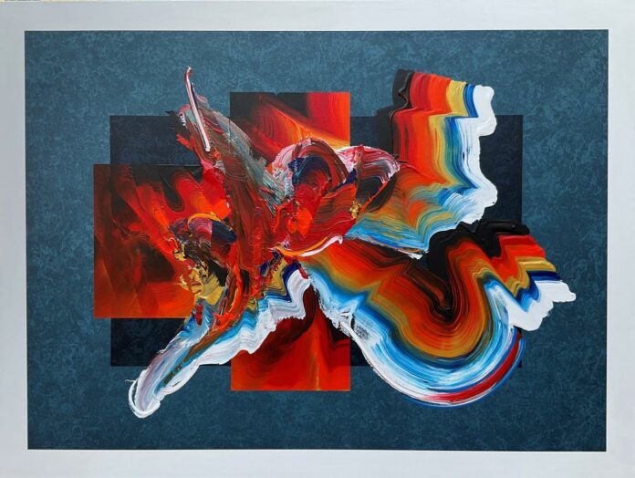 Poinciana #10, Acrylic on Canvas, 31.5” x 41.5”, 2023