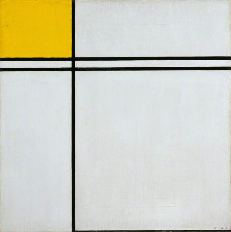 Mondrian, Piet, 1872-1944; Composition with Double Line and Yellow