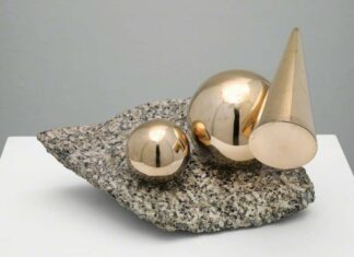 Moss, Marlow, 1889-1958; Balanced Forms in Gunmetal on Cornish Granite