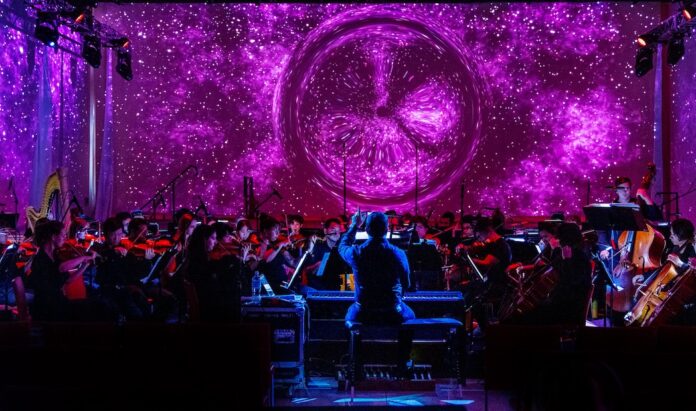 MMF IMMERSIVE SPACE SYMPHONY DRESS REHEARSALThe Miami Music Festival presents the The Immersive Space Symphony at the Faena Forum. Founder and artistic director of the Miami Music Festival, Michael Rossi, designed an immersive Space Sympho