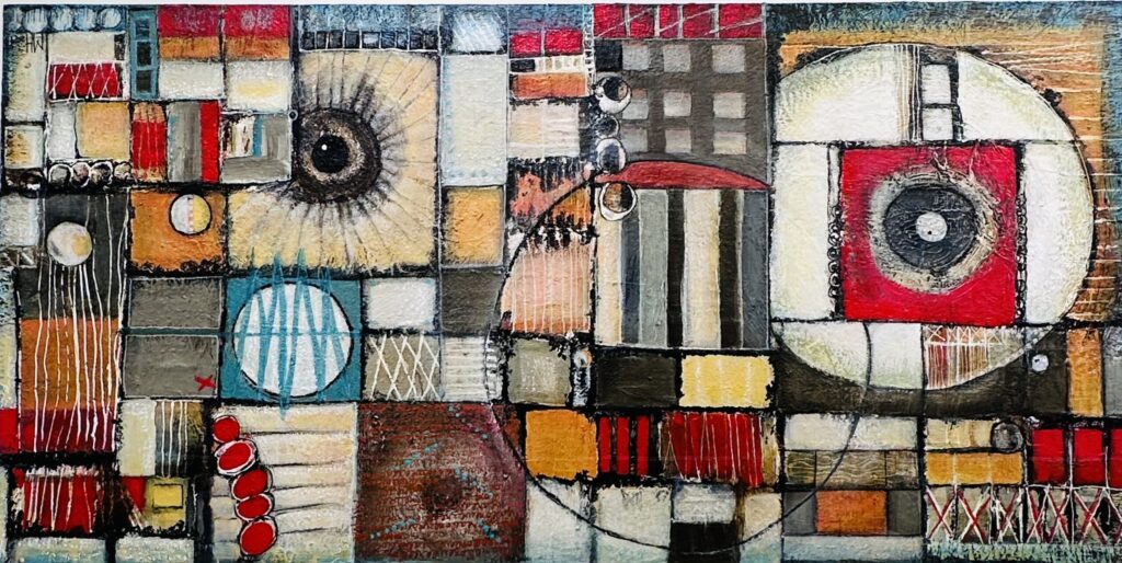 Mabel Hernandez Interconnected Mixed media on canvas