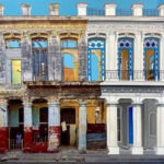 Calzada de Luyanó y Calle Ensenada. 40 x 45 pulgadas. Acrílico sobre fotografía de Hector Trujillo.