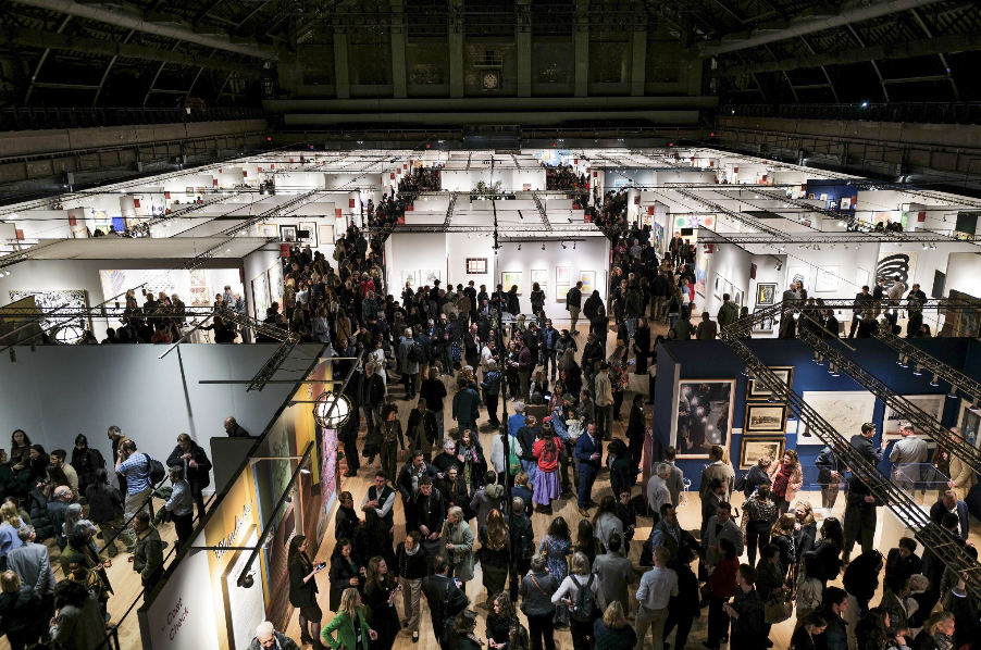 The crowd at the opening night of IFPDA Print Fair 2025. Photo by Rommel Demano / BFA.