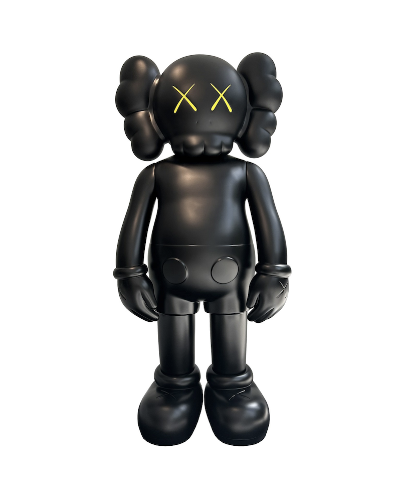 KAWS, Companion (Black Colorway), 2010, Fiberglass, paint, 244 x 122 x 91 cm | 96.1 x 48 x 35.8 in