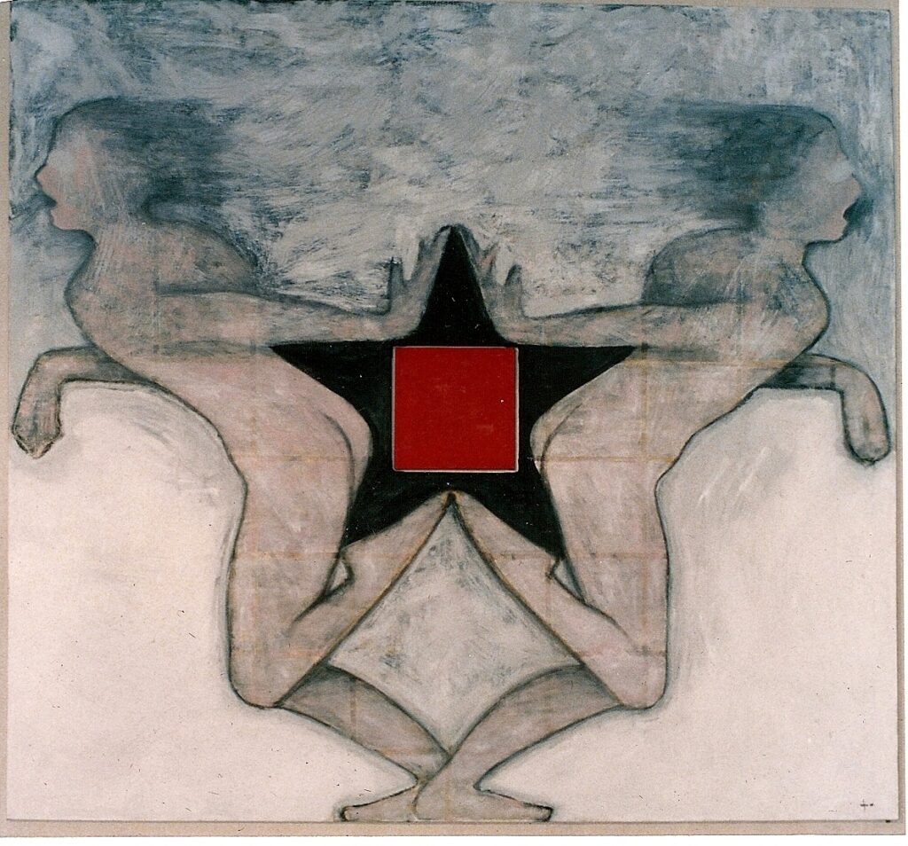 Cepp Selgas, Escape from Red Paradise, 1985, acrílico sobre lienzo, 68" x 74"