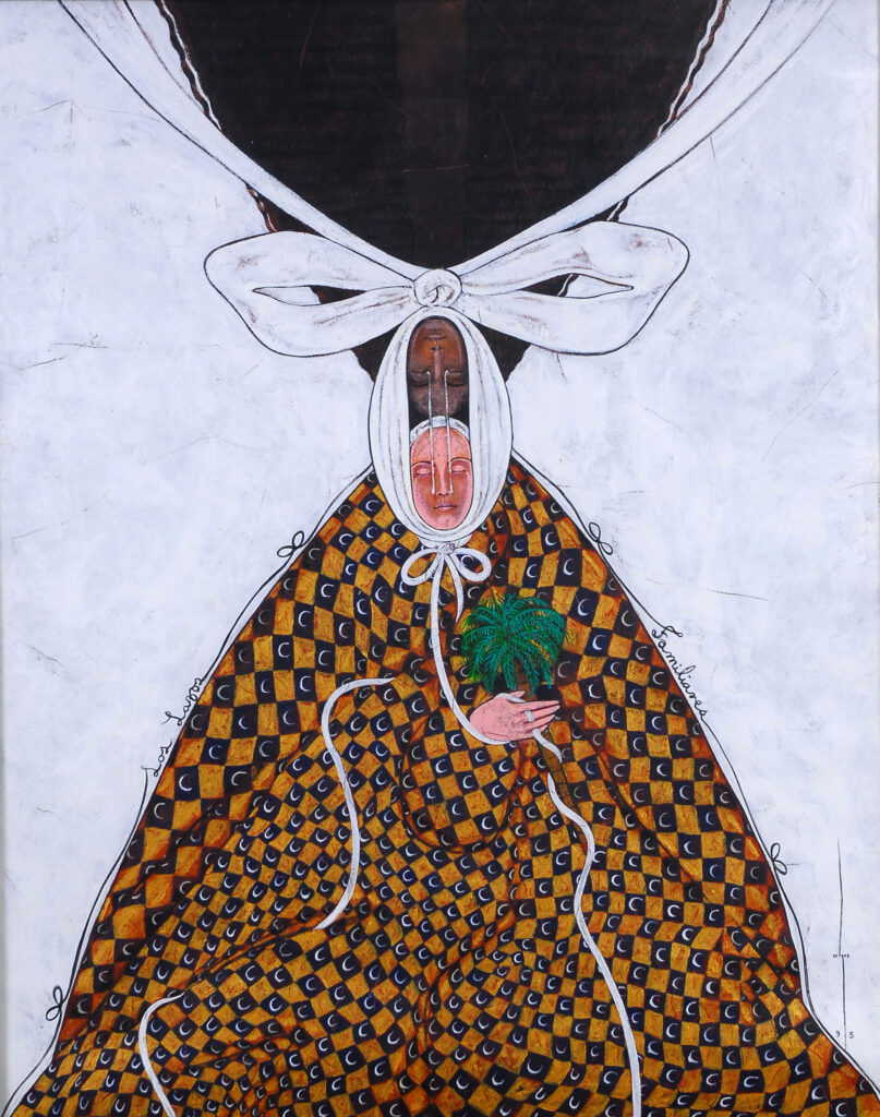 Cepp Selgas, Los lazos familiares, 1999, acrílico sobre papel, 48" x 36"