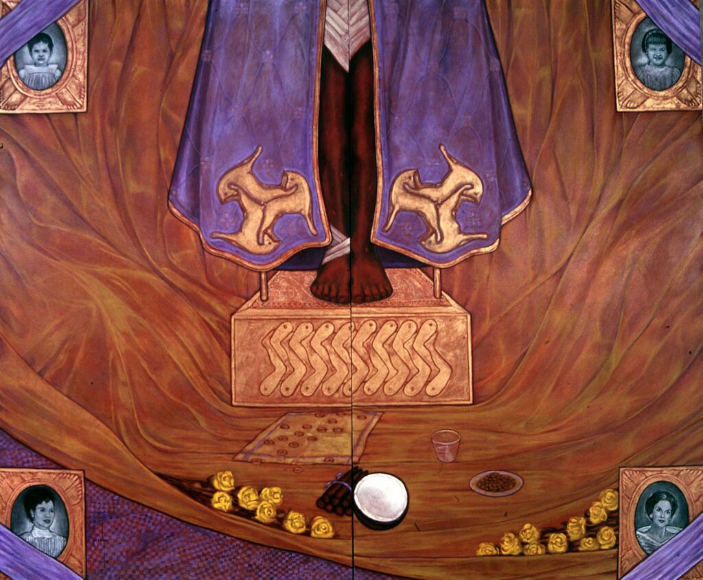 Cepp Selgas, The Promise [Babalu Aye], 1998, acrílico sobre lienzo, 60" x 60"