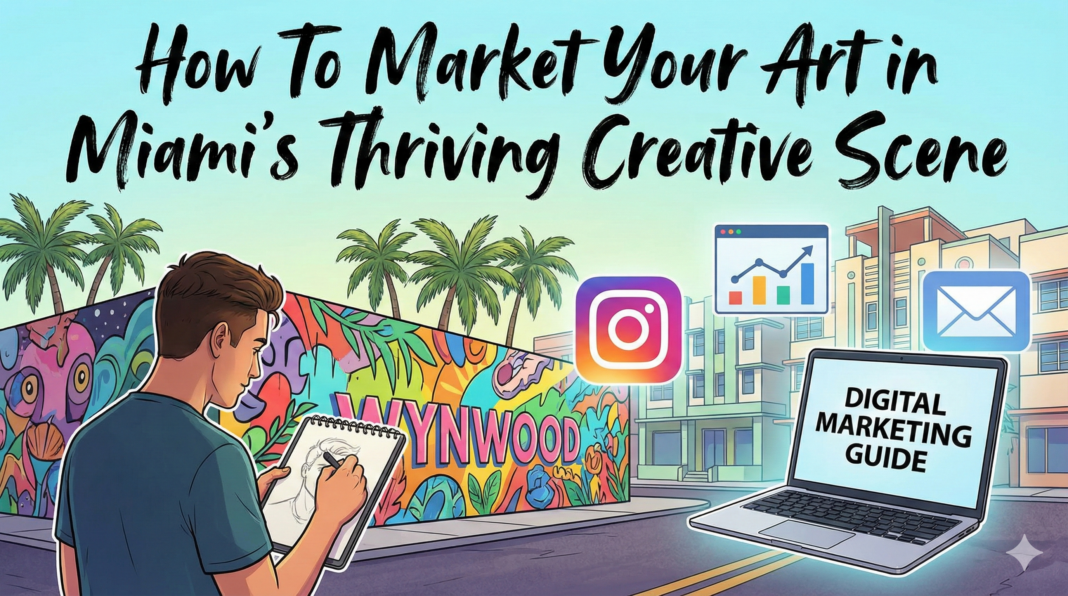 How To Market Your Art in Miami's Thriving Creative Scene- A Complete Digital Marketing Guide for Artists-Gemini_Generated_Image_2367q32367q32367 Marketing Digital para Artistas