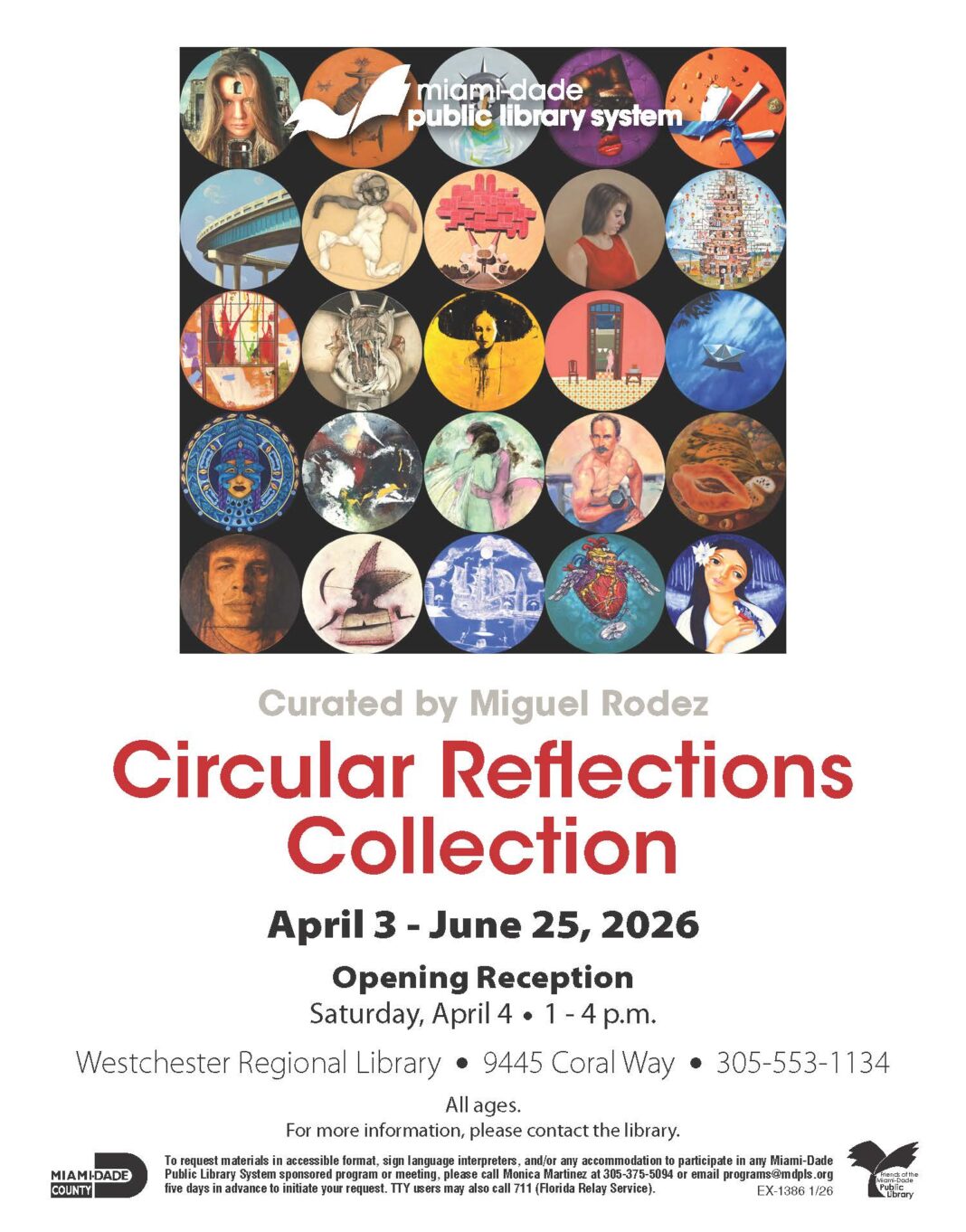 Poster Circular Reflections Westwhester Regional Library Exhibition Official Flyer