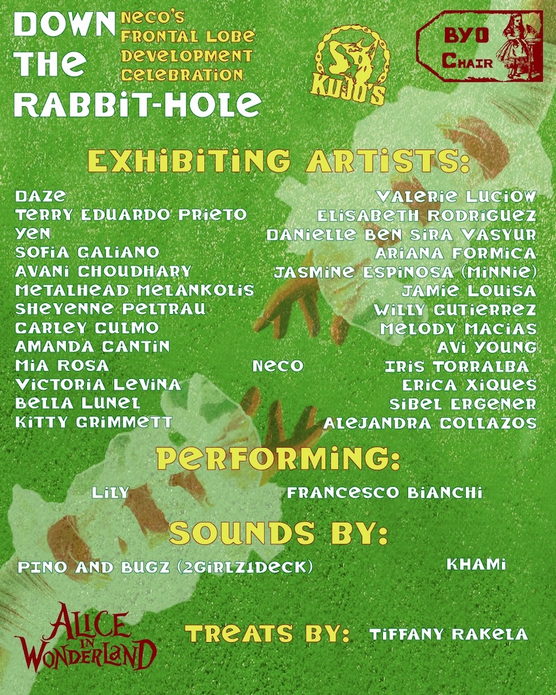 DOWN THE RABBIT-HOLE BRINGS MIAMI ARTISTS, PERFORMERS, DJS AND COMMUNITY TOGETHER FOR A NIGHT OF ART, MUSIC & MUTUAL AID