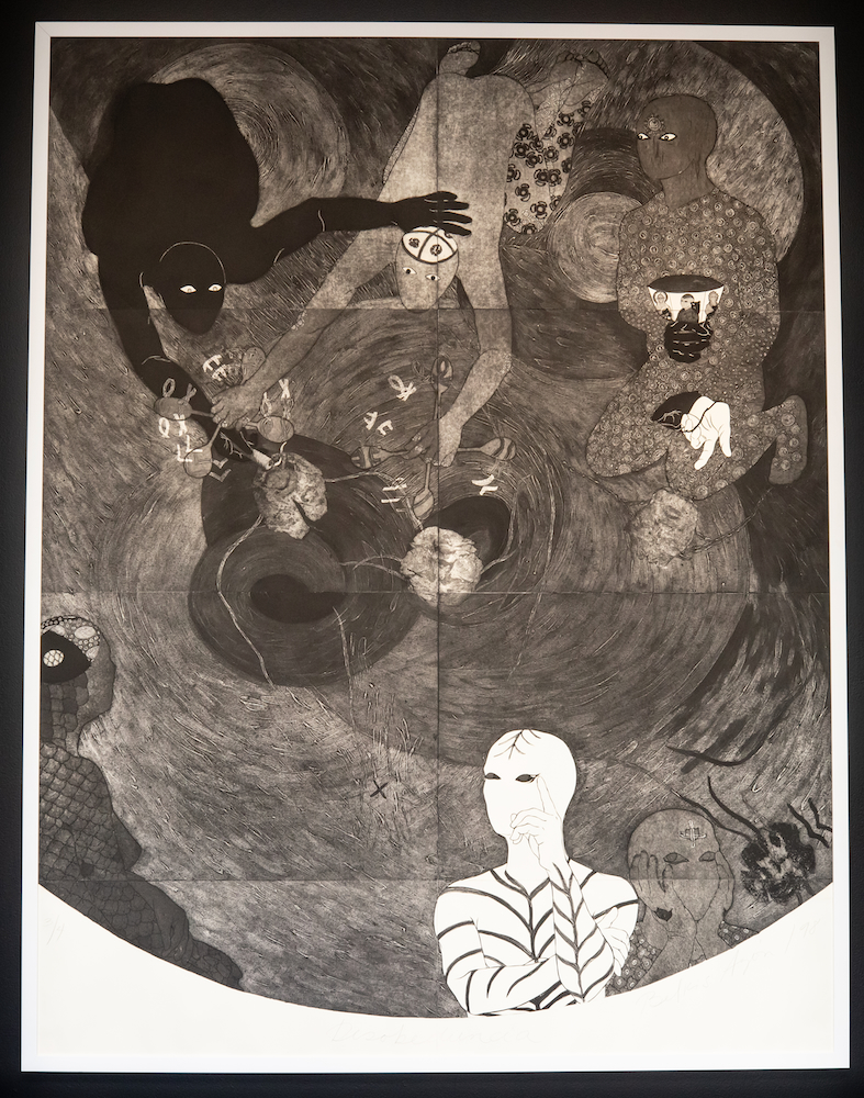 Belkis Ayón Manso Desobediencia (Disobedience) 1988 8 collagraphs set 3 of 4 101 x 78 inches