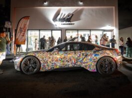 Exterior Lucid Design District at Night during Art Miami Week
