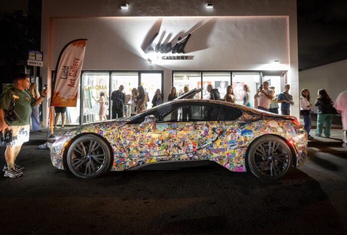 Exterior Lucid Design District at Night during Art Miami Week